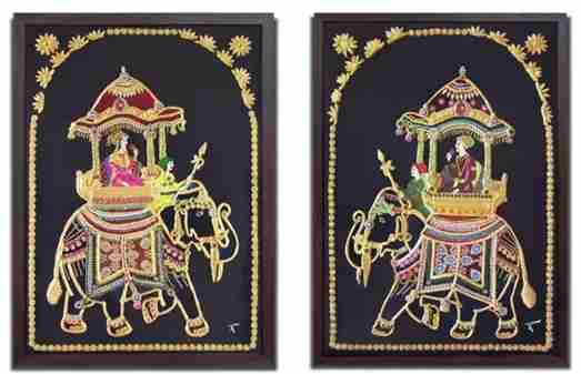 Beautiful Combo Of Sultan Sultana Meenakari Painting With Fibre Box Frame Size 18 X...